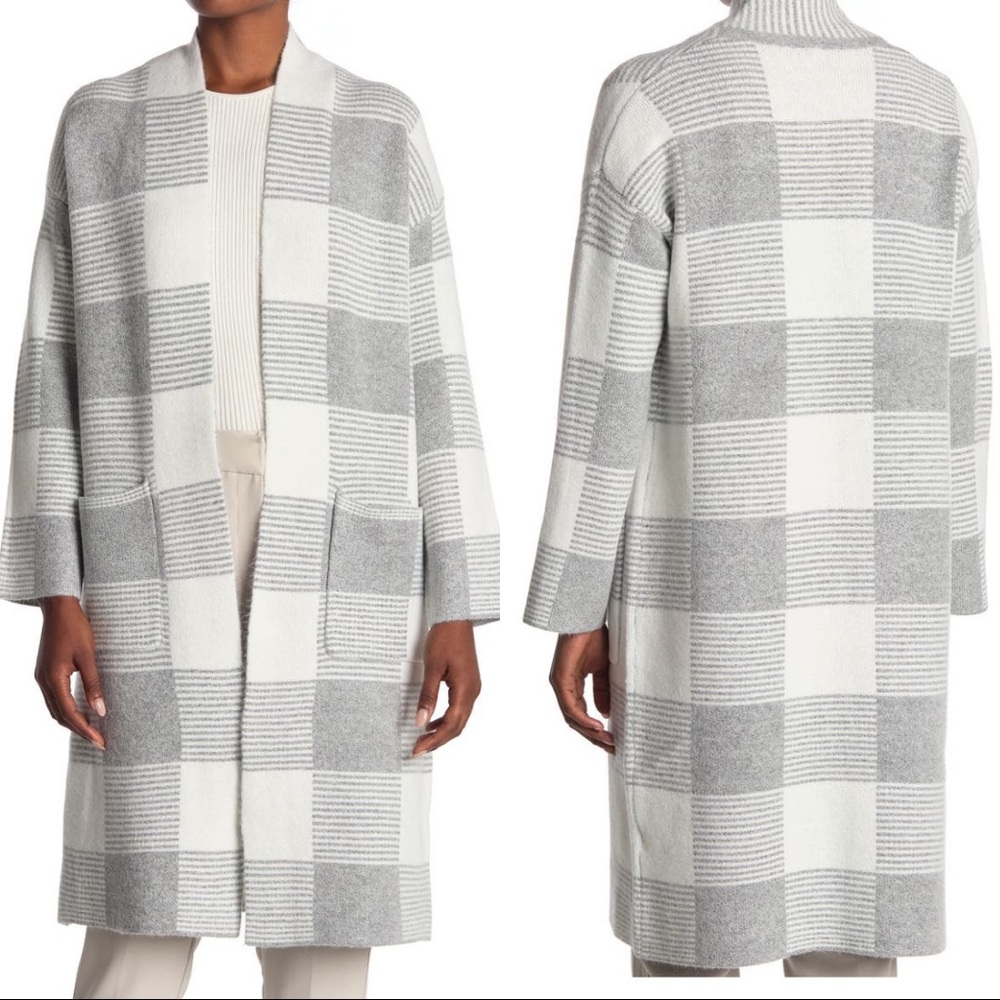 Market Spruce women open front Cardi Buffalo plaid sz xl